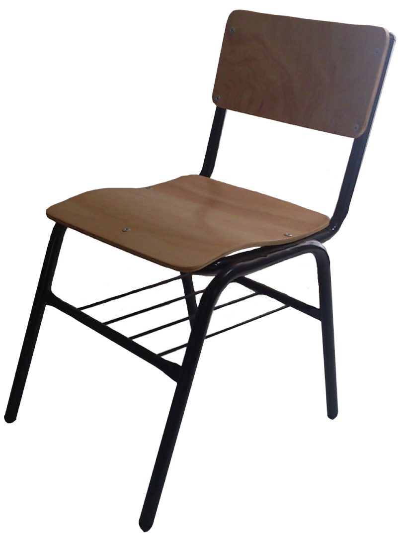 Silla binaria con asiento y respaldo en triplay barnizado